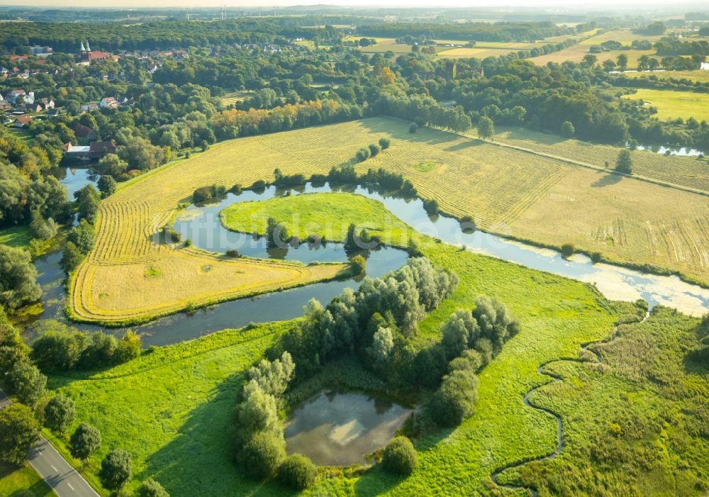 Luftbild Hamm - Uferbereiche am Mühlengraben in Hamm im Bundesland Nordrhein-Westfalen - NRW, Deutschland