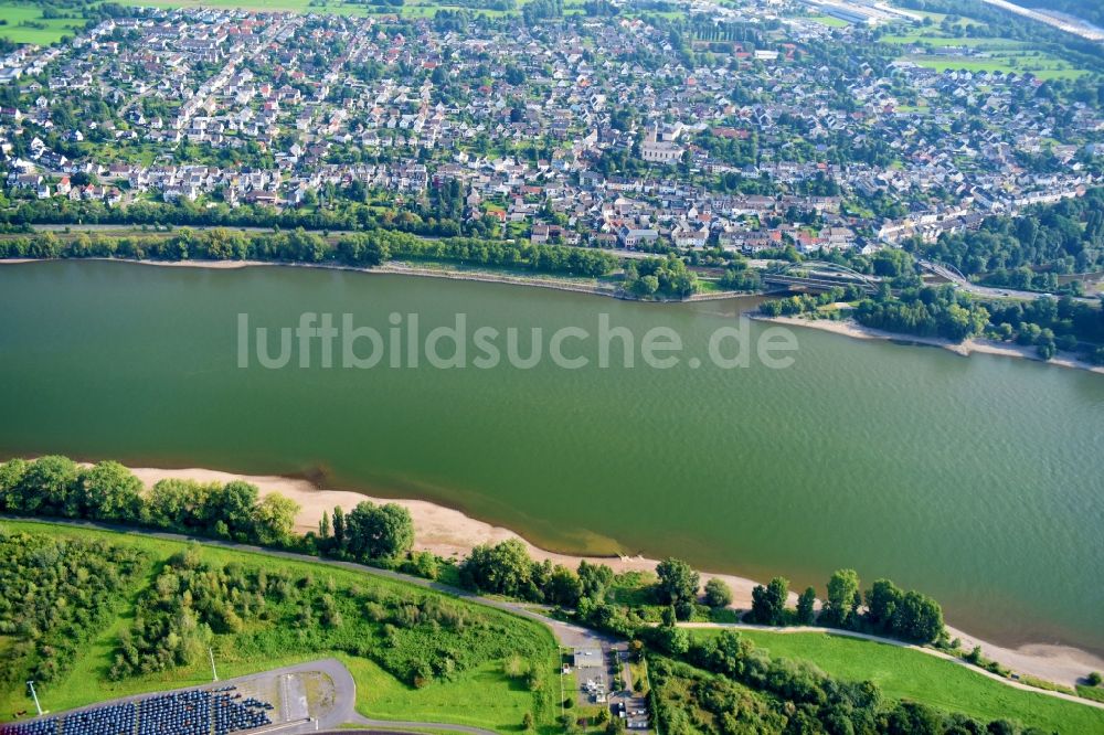 Luftbild Neuwied - Uferbereiche am Rhein Flußverlauf in Neuwied im Bundesland Rheinland-Pfalz, Deutschland