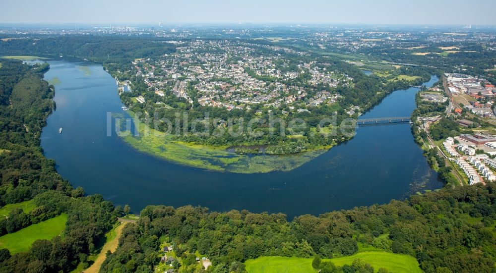 Luftbild Heisingen - Uferbereiche am Ruhr Flußverlauf in Heisingen im Bundesland Nordrhein-Westfalen