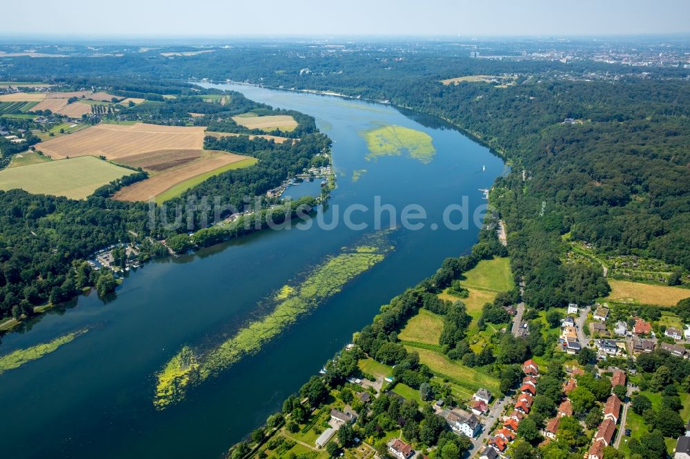 Luftbild Heisingen - Uferbereiche am Ruhr Flußverlauf in Heisingen im Bundesland Nordrhein-Westfalen