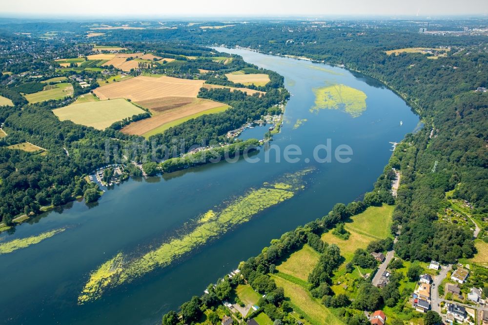 Luftaufnahme Heisingen - Uferbereiche am Ruhr Flußverlauf in Heisingen im Bundesland Nordrhein-Westfalen