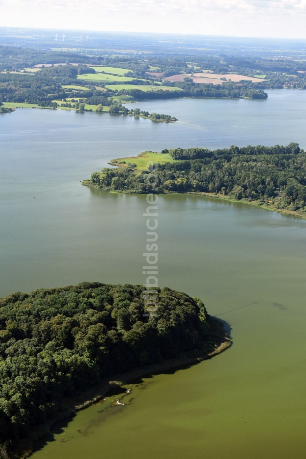 Luftaufnahme Felde - Uferbereiche des Sees Ahrensee in Felde im Bundesland Schleswig-Holstein