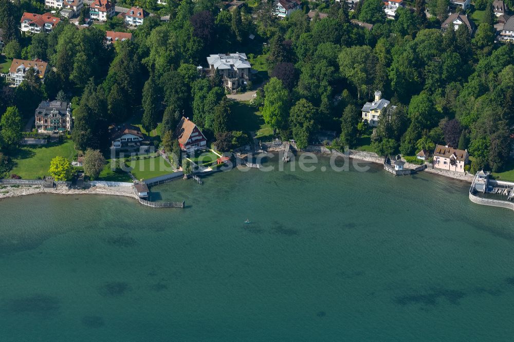 Bad Schachen von oben - Uferbereiche des Sees Bodensee in Bad Schachen im Bundesland Bayern, Deutschland