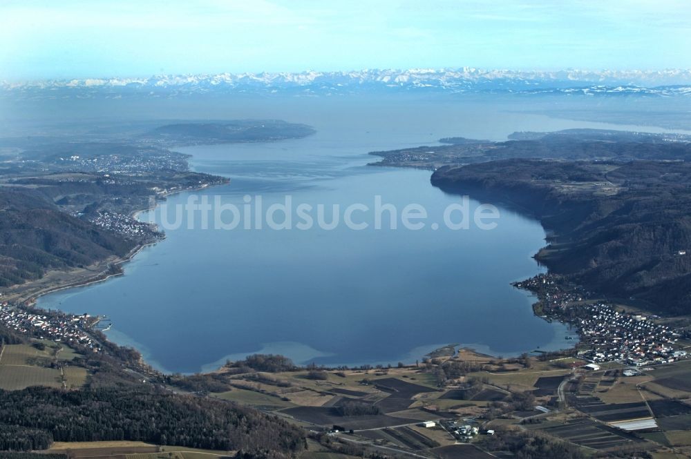 Luftbild Bodman-Ludwigshafen - Uferbereiche des Sees Bodensee im Ortsteil Bodman in Bodman-Ludwigshafen im Bundesland Baden-Württemberg, Deutschland