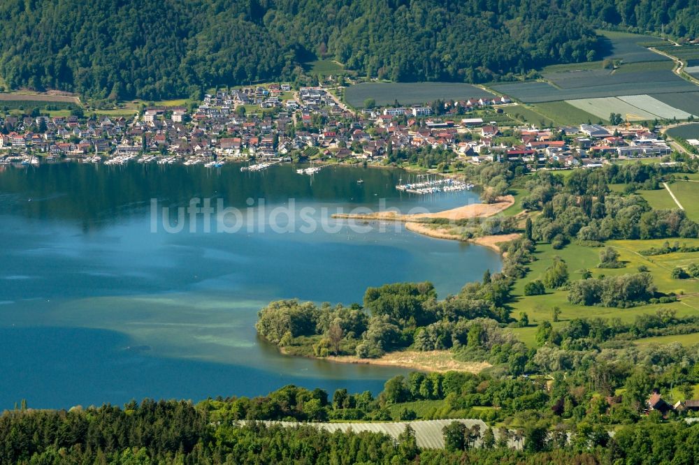 Bodman-Ludwigshafen aus der Vogelperspektive: Uferbereiche des Sees Bodensee im Ortsteil Bodman in Bodman-Ludwigshafen im Bundesland Baden-Württemberg, Deutschland