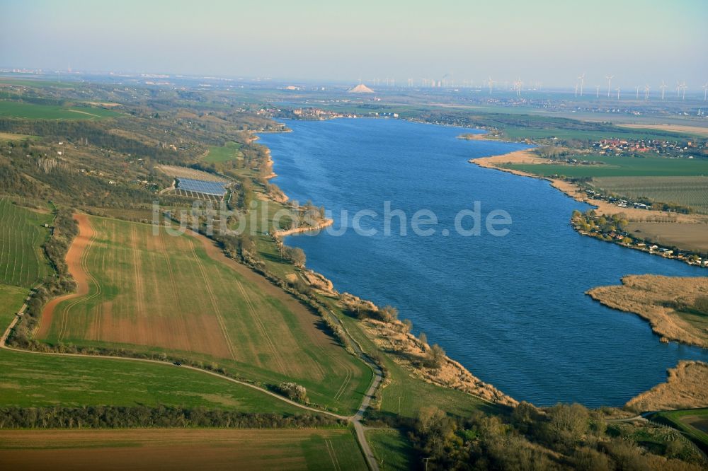 Lüttchendorf von oben - Uferbereiche des Sees Böse Sieben in Lüttchendorf im Bundesland Sachsen-Anhalt, Deutschland