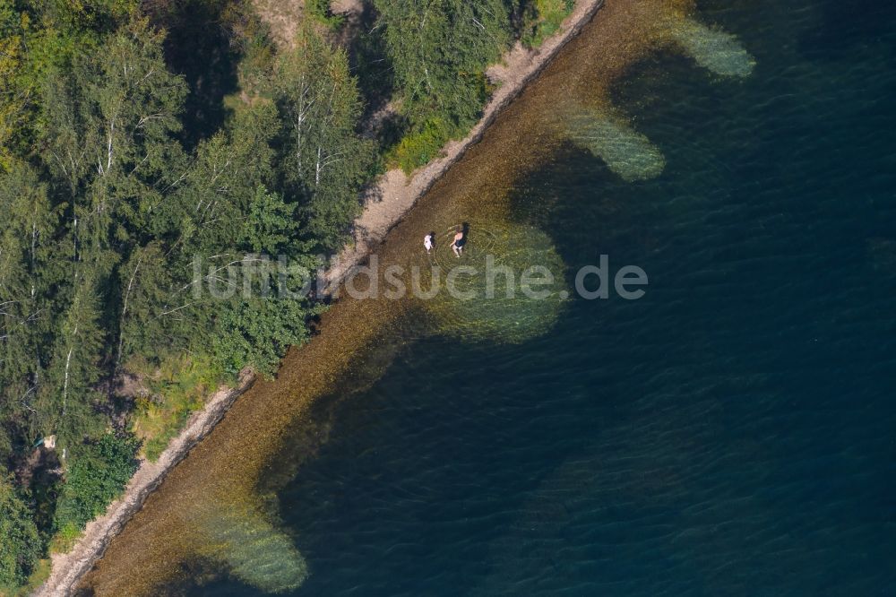 Leipzig von oben - Uferbereiche des Sees Cospudener See in Leipzig im Bundesland Sachsen, Deutschland