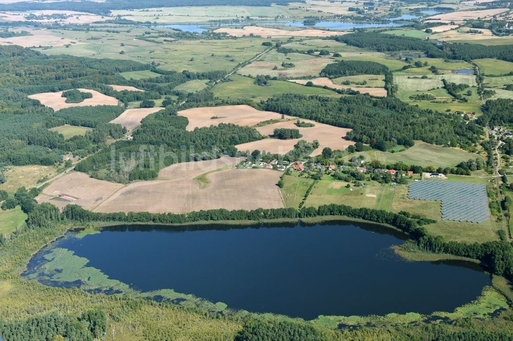 Luftbild Thurow - Uferbereiche des Sees Freischulzensee in Thurow im Bundesland Mecklenburg-Vorpommern