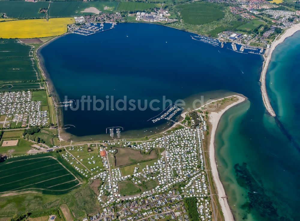 Neukirchen aus der Vogelperspektive: Uferbereiche des Sees des Großenboder Binnensees in Neukirchen im Bundesland Schleswig-Holstein, Deutschland