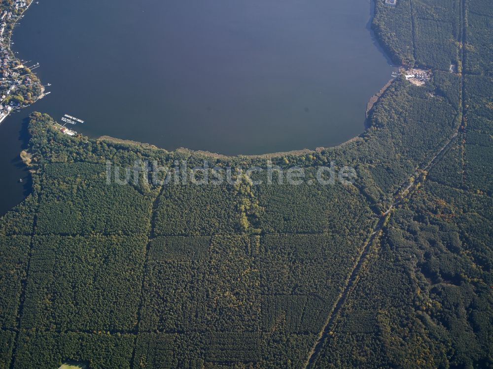 Berlin aus der Vogelperspektive: Uferbereiche des Sees Großer Müggelsee in Berlin