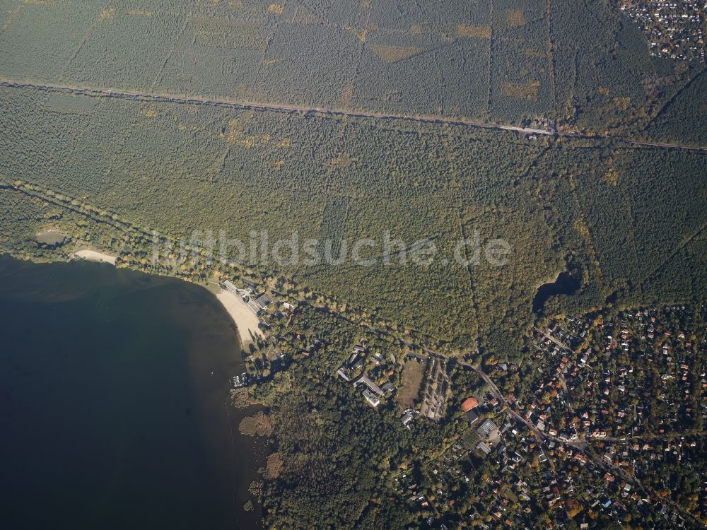 Luftbild Berlin - Uferbereiche des Sees Großer Müggelsee am Fürstenwalder Damm in Berlin