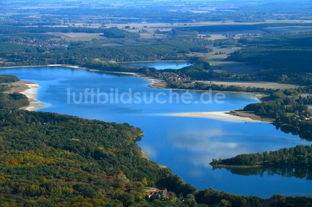 Seddin aus der Vogelperspektive: Uferbereiche des Sees Großer Seddiner See in Seddin im Bundesland Brandenburg, Deutschland