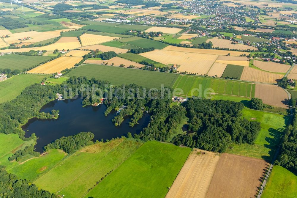 Spenge von oben - Uferbereiche des Sees Hücker-Moor-See in Spenge im Bundesland Nordrhein-Westfalen