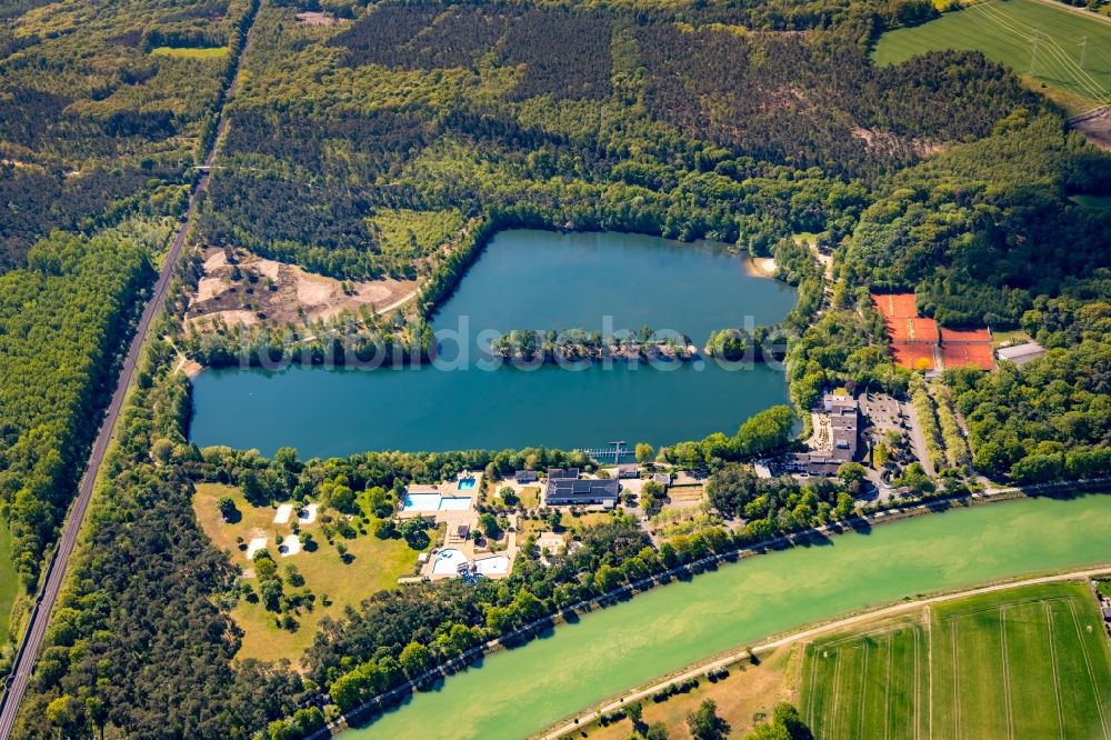 Hiltrup aus der Vogelperspektive: Uferbereiche des Sees Hiltruper See in Hiltrup im Bundesland Nordrhein-Westfalen, Deutschland