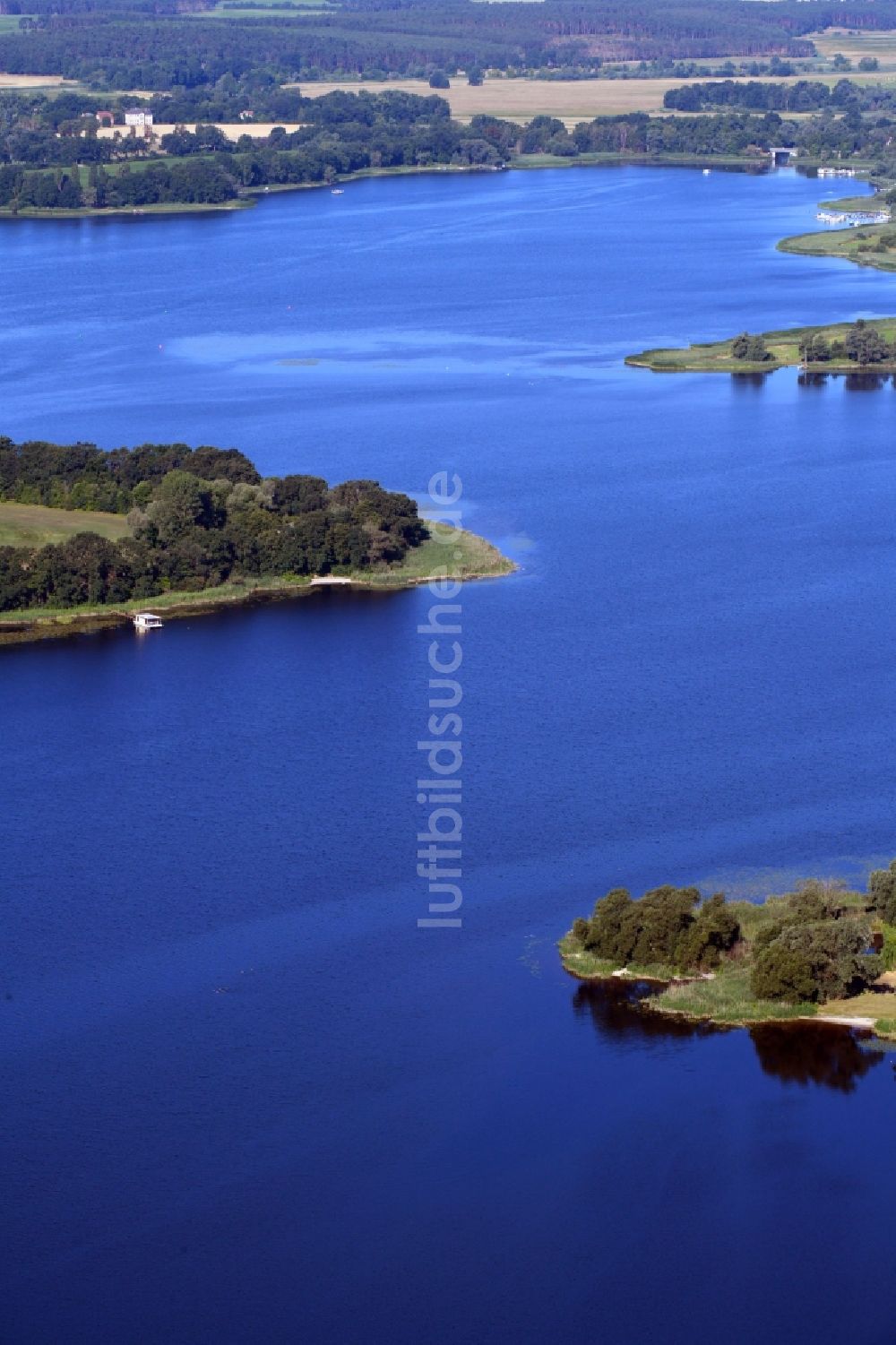 Luftaufnahme Seeblick - Uferbereiche des Sees Hohennauener See in Seeblick im Bundesland Brandenburg, Deutschland