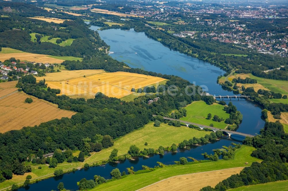 Herbede von oben - Uferbereiche des Sees Kemnader See in Herbede im Bundesland Nordrhein-Westfalen