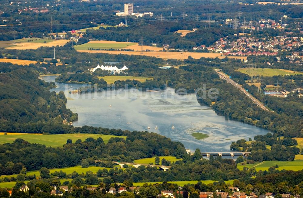 Luftbild Herbede - Uferbereiche des Sees Kemnader See in Herbede im Bundesland Nordrhein-Westfalen