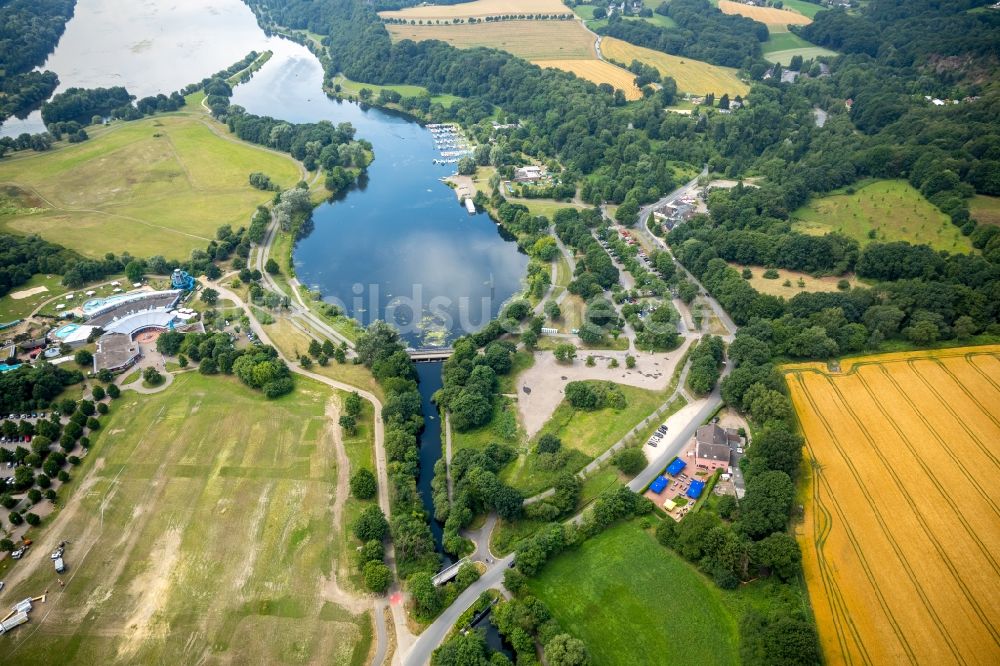 Bochum von oben - Uferbereiche des Sees Kemnader See - Oelbach in Bochum im Bundesland Nordrhein-Westfalen, Deutschland