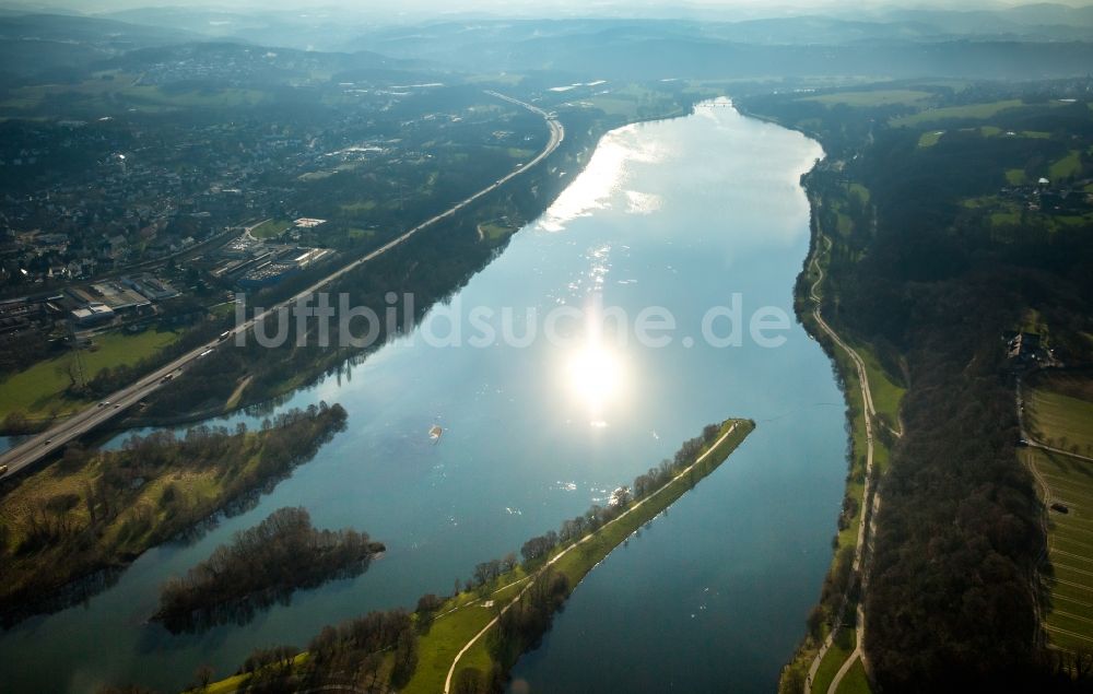 Witten aus der Vogelperspektive: Uferbereiche des Sees Kemnader See in Witten im Bundesland Nordrhein-Westfalen