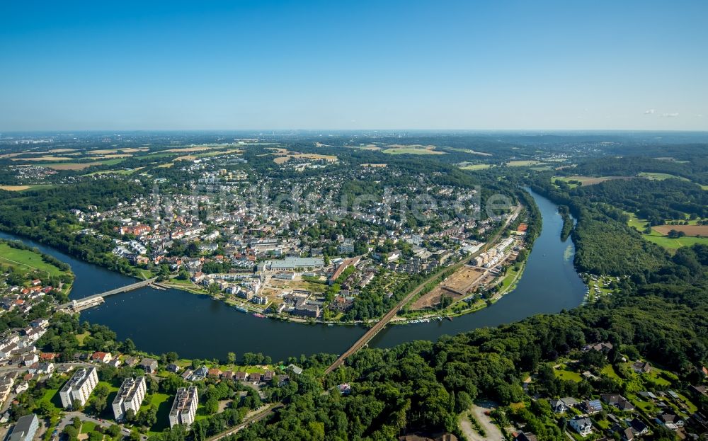 Luftbild Essen - Uferbereiche des Sees Kettwiger See in Essen im Bundesland Nordrhein-Westfalen