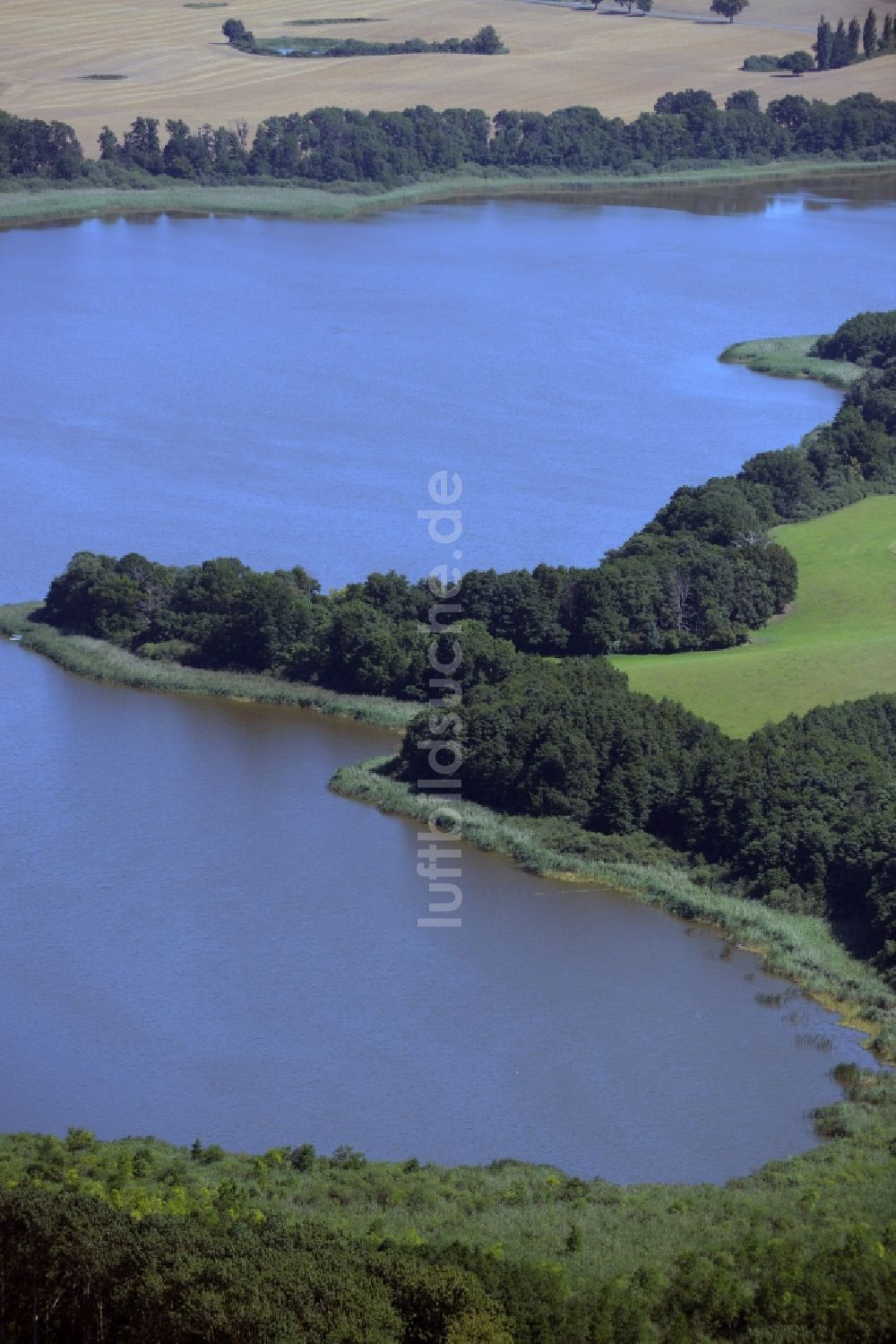 Luftbild Klein Vielen - Uferbereiche des Sees Kleinvielener See in Klein Vielen im Bundesland Mecklenburg-Vorpommern