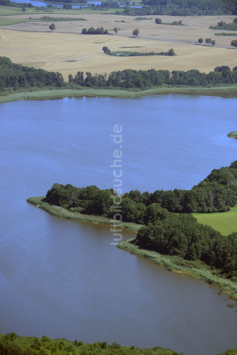 Luftaufnahme Klein Vielen - Uferbereiche des Sees Kleinvielener See in Klein Vielen im Bundesland Mecklenburg-Vorpommern