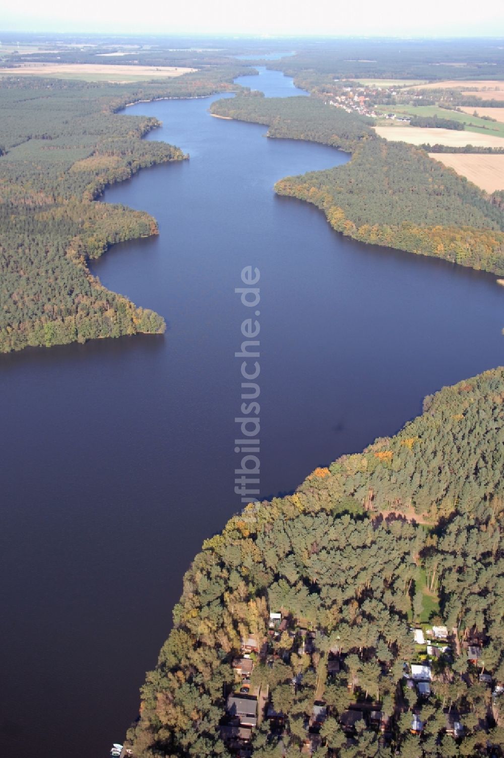 Wusterhausen/Dosse aus der Vogelperspektive: Uferbereiche des Sees Klempowsee in Wusterhausen/Dosse im Bundesland Brandenburg, Deutschland