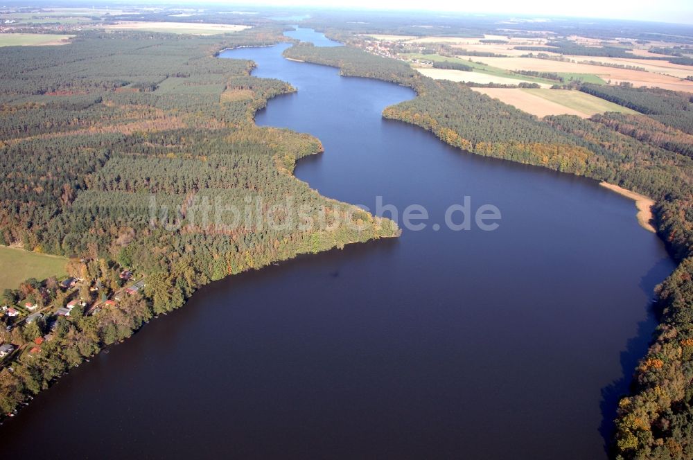 Luftbild Wusterhausen/Dosse - Uferbereiche des Sees Klempowsee in Wusterhausen/Dosse im Bundesland Brandenburg, Deutschland