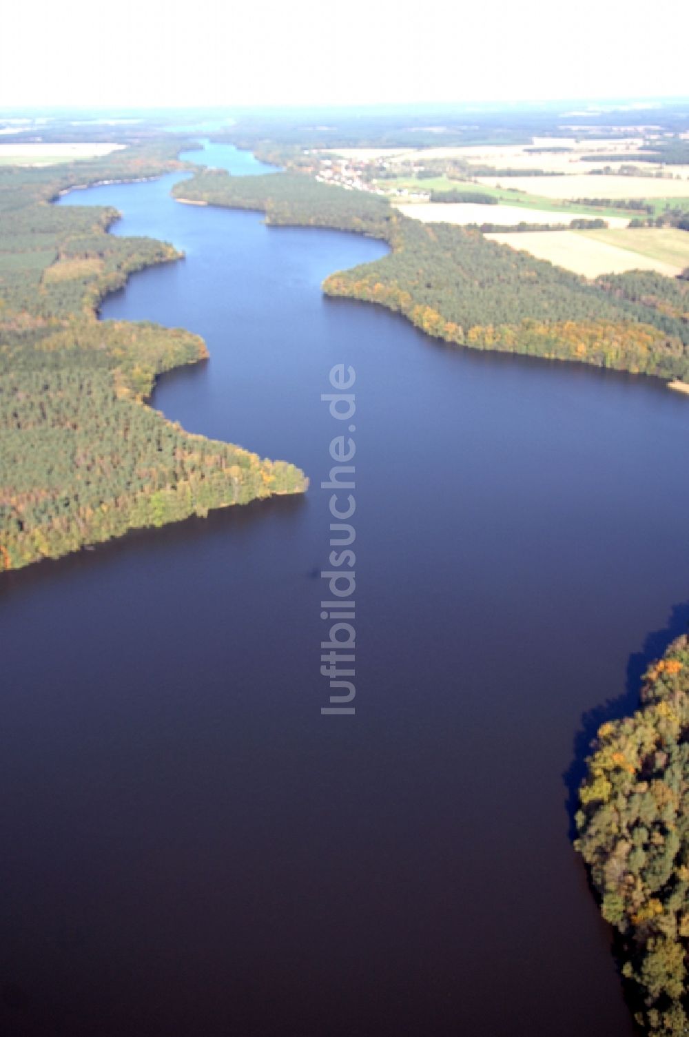 Luftaufnahme Wusterhausen/Dosse - Uferbereiche des Sees Klempowsee in Wusterhausen/Dosse im Bundesland Brandenburg, Deutschland