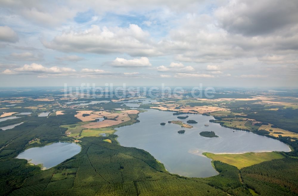 Luftbild Krakow am See - Uferbereiche des Sees Krakower See in Krakow am See im Bundesland Mecklenburg-Vorpommern