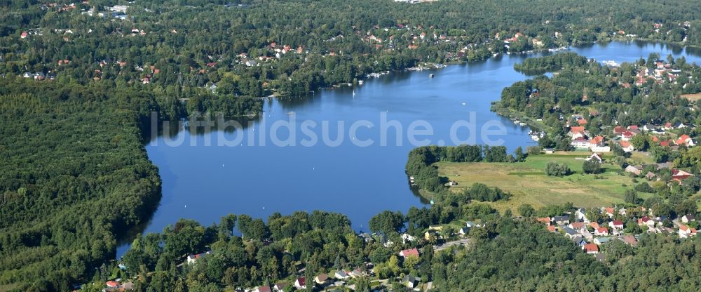 Luftaufnahme Königs Wusterhausen - Uferbereiche des Sees Krimnicksee in Königs Wusterhausen im Bundesland Brandenburg