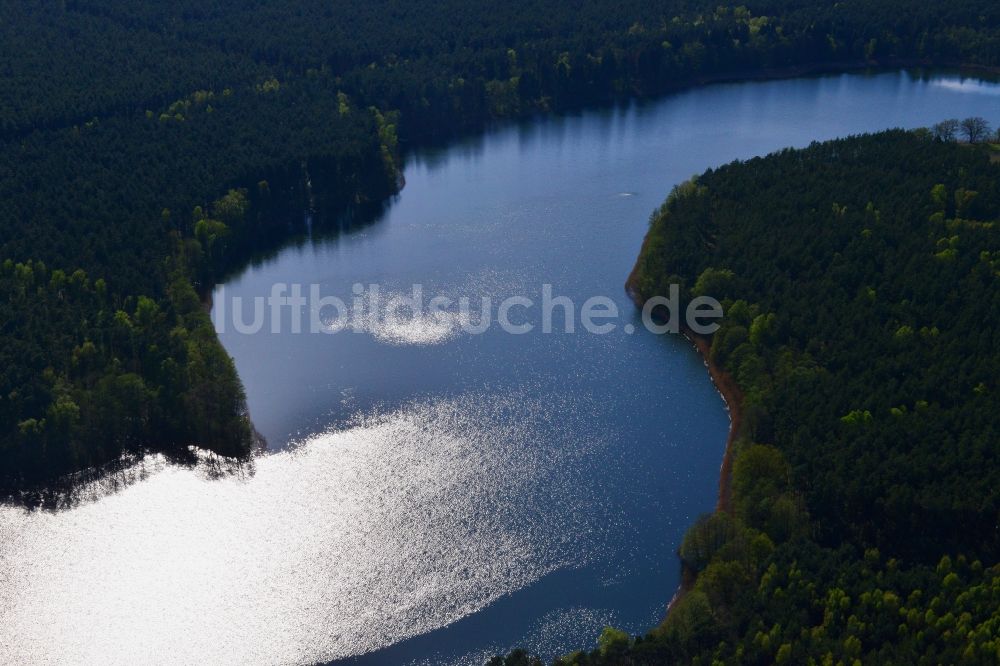 Luftaufnahme Ahrensdorf - Uferbereiche des Sees Lübbesee bei Ahrensdorf im Bundesland Brandenburg