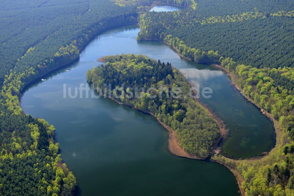 Luftbild Temmen-Ringenwalde - Uferbereiche des Sees Libbesickesee in Temmen-Ringenwalde im Bundesland Brandenburg