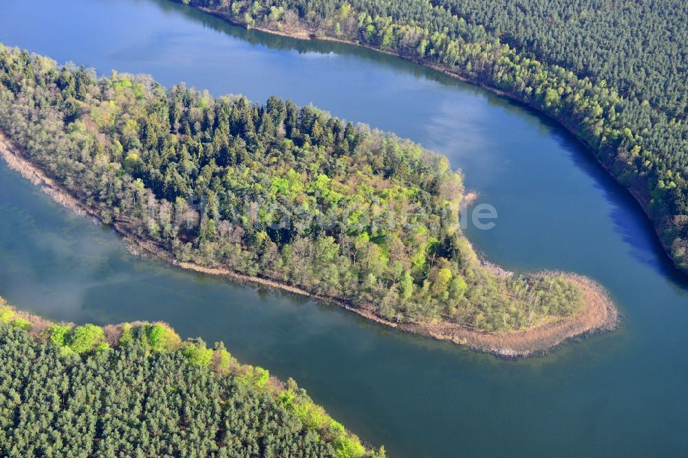 Luftbild Temmen-Ringenwalde - Uferbereiche des Sees Libbesickesee in Temmen-Ringenwalde im Bundesland Brandenburg