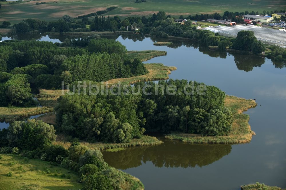 Luftbild Oberkrämer - Uferbereiche des Sees Mühlensee in Oberkrämer im Bundesland Brandenburg