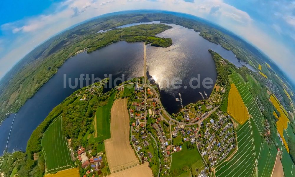 Luftbild Delecke - Uferbereiche des Sees Möhnesee in Delecke im Bundesland Nordrhein-Westfalen