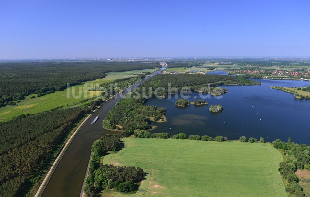 Niegripp von oben - Uferbereiche des Sees Niegripper See in Niegripp im Bundesland Sachsen-Anhalt