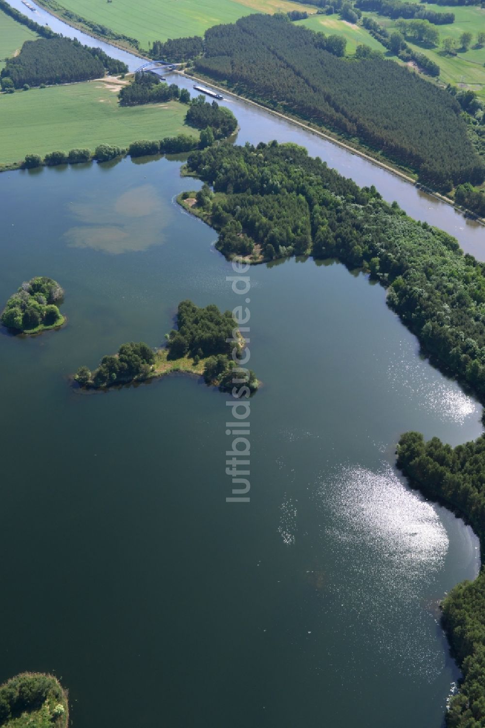 Luftbild Niegripp - Uferbereiche des Sees Niegripper See in Niegripp im Bundesland Sachsen-Anhalt