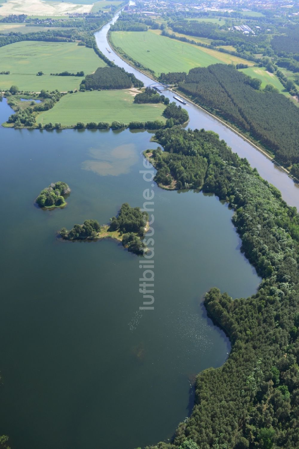 Luftaufnahme Niegripp - Uferbereiche des Sees Niegripper See in Niegripp im Bundesland Sachsen-Anhalt