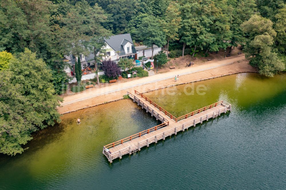 Luftbild Lanke - Uferbereiche des Sees Obersee in Lanke im Bundesland Brandenburg, Deutschland