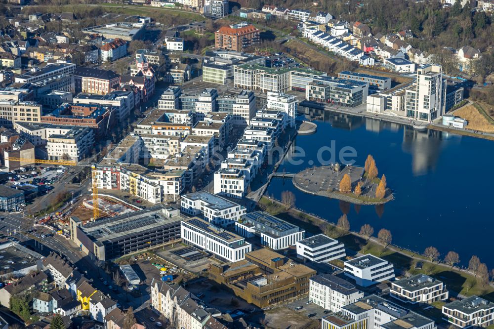 Luftbild Dortmund - Uferbereiche des Sees Phoenixsee in Dortmund im Bundesland Nordrhein-Westfalen