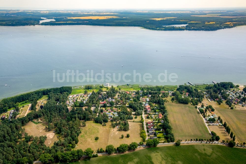 Plau am See von oben - Uferbereiche des Sees Plauer See in Plau am See im Bundesland Mecklenburg-Vorpommern