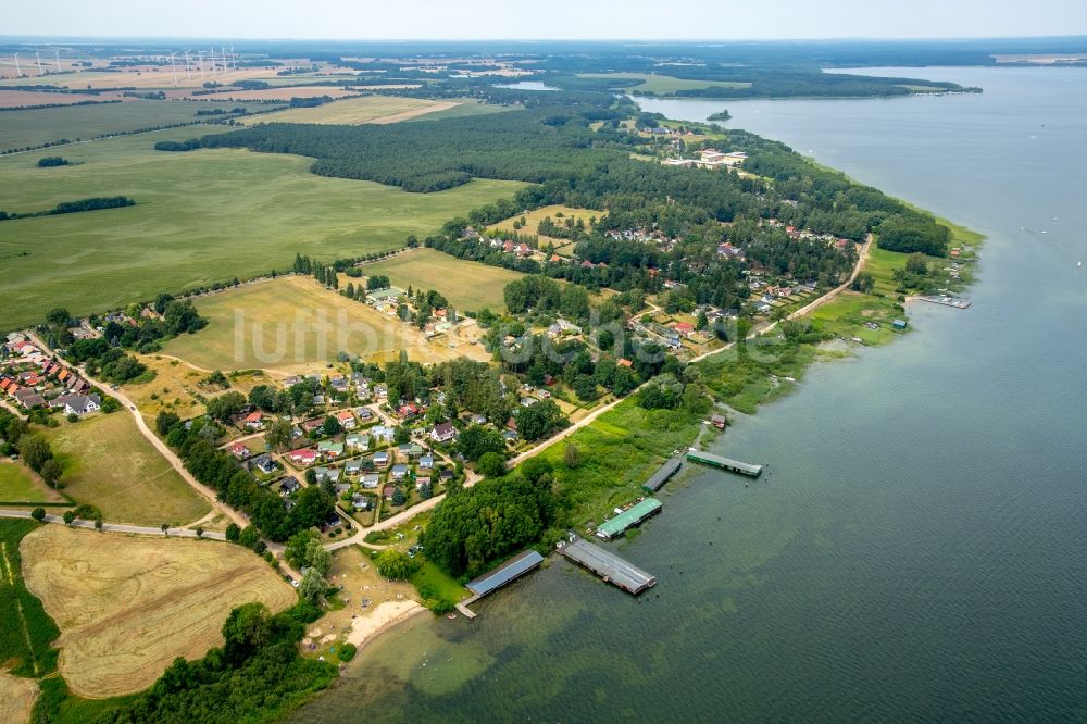 Luftbild Plau am See - Uferbereiche des Sees Plauer See in Plau am See im Bundesland Mecklenburg-Vorpommern