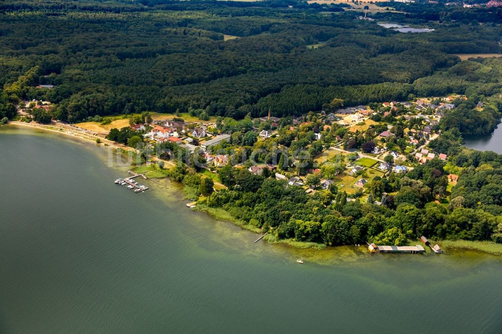 Luftbild Plau am See - Uferbereiche des Sees Plauer See in Plau am See im Bundesland Mecklenburg-Vorpommern