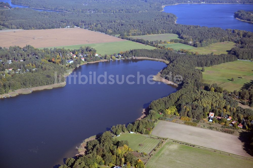 Luftbild Rahmer See - Uferbereiche des Sees Rahmer See in Rahmer See im Bundesland Brandenburg