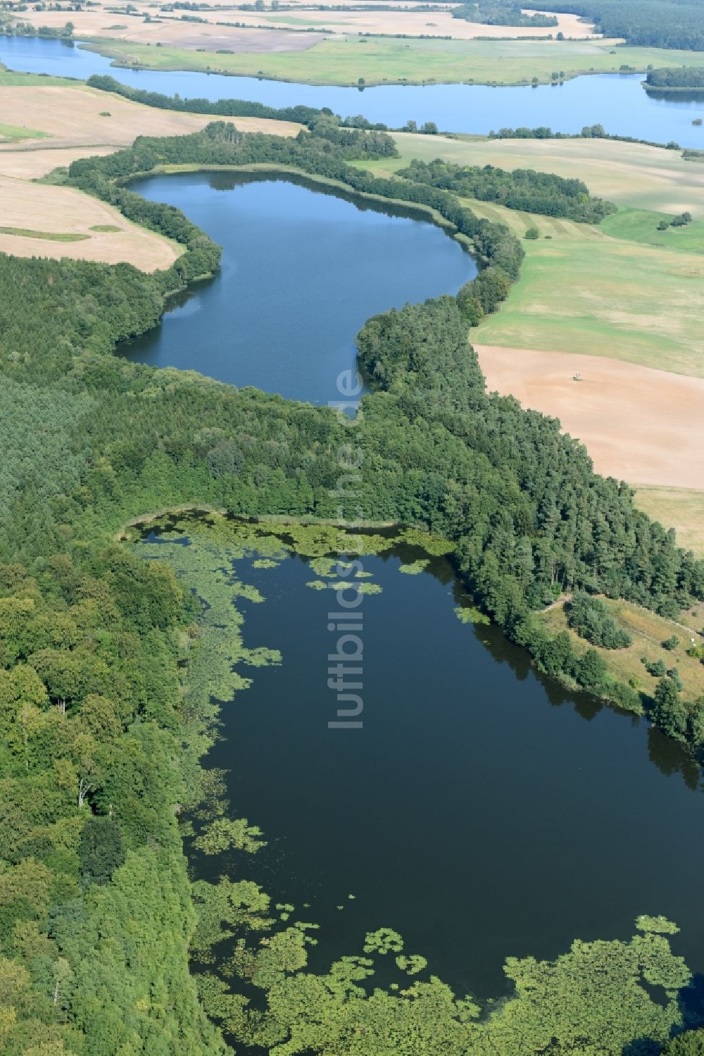 Luftbild Blankensee - Uferbereiche des Sees Rödliner See in Blankensee im Bundesland Mecklenburg-Vorpommern