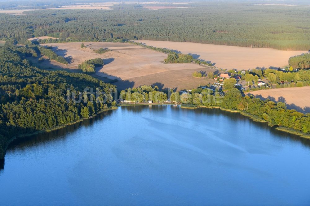 Luftbild Leuengarten - Uferbereiche des Sees Rudower See in Leuengarten im Bundesland Brandenburg, Deutschland