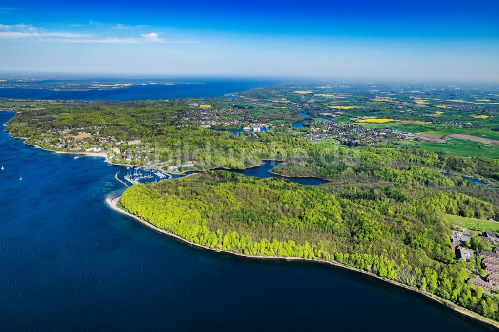 Luftbild Glücksburg - Uferbereiche des Sees Ruheforst in einem Waldgebiet in Glücksburg im Bundesland Schleswig-Holstein, Deutschland