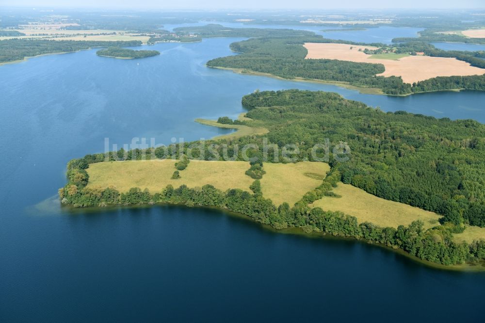 Luftaufnahme Boissower - Uferbereiche des Sees Schaalsee in Boissower im Bundesland Mecklenburg-Vorpommern