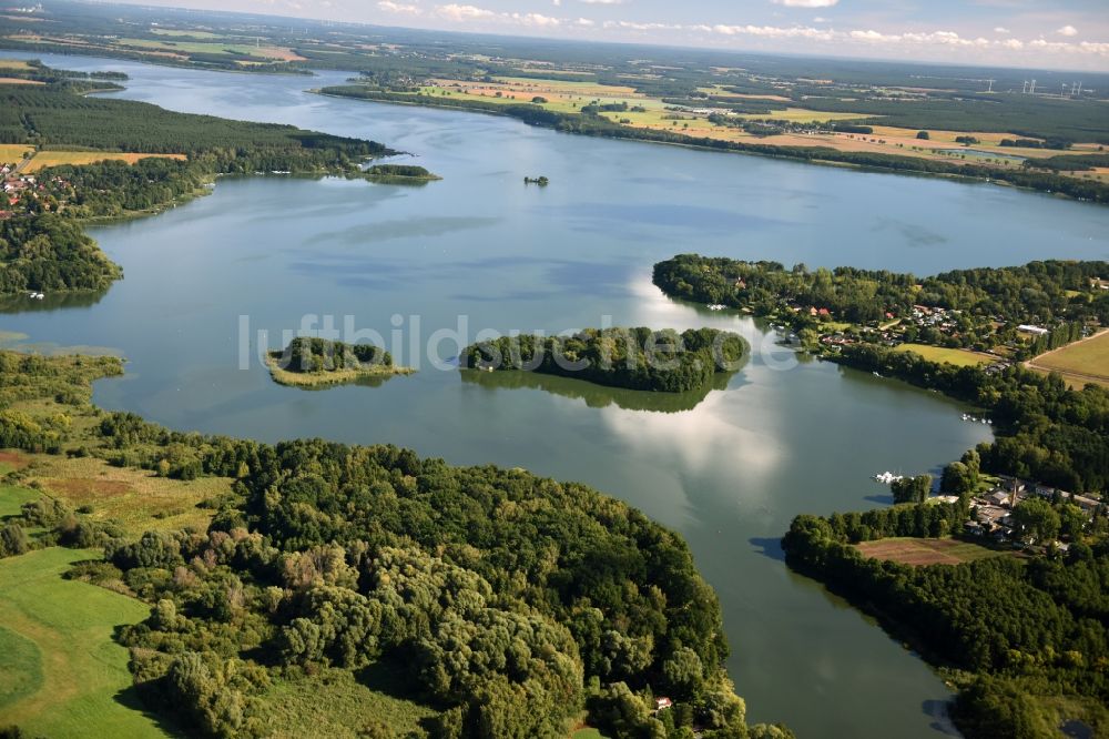 Schwielochsee von oben - Uferbereiche des Sees Schwielochsee im Bundesland Brandenburg